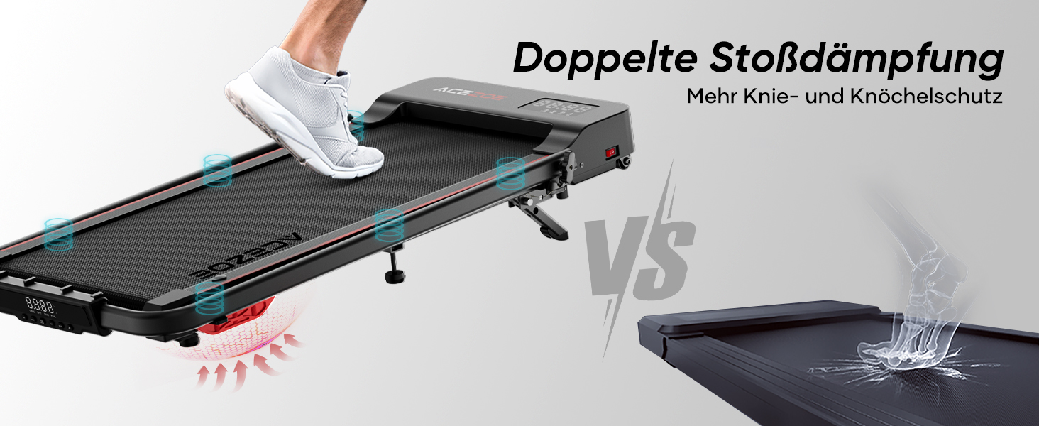 Біговий тренажер 6 в 1 для дому, складаний, з регулюванням нахилу 10% та ручкою. Підходить для дому/офісу, LED-дисплей, до 135 кг, пульт дистанційного керування та додаток. Без встановлення (червоний)