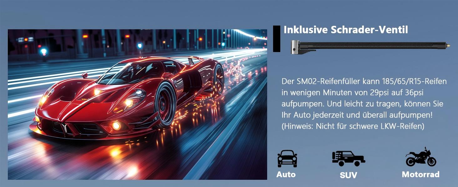 Електрична повітряна помпа SERVOMASTER з манометром, акумуляторна, 150 PSI, LED, для велосипеда, авто, мотоцикла