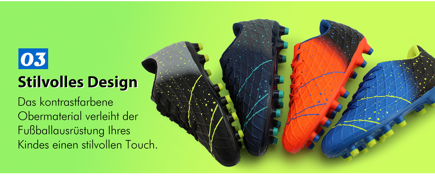 Дитячі футбольні бутси Hawkwell для твердого поля, чорно-зелені (30 EU, синьо-зелені)