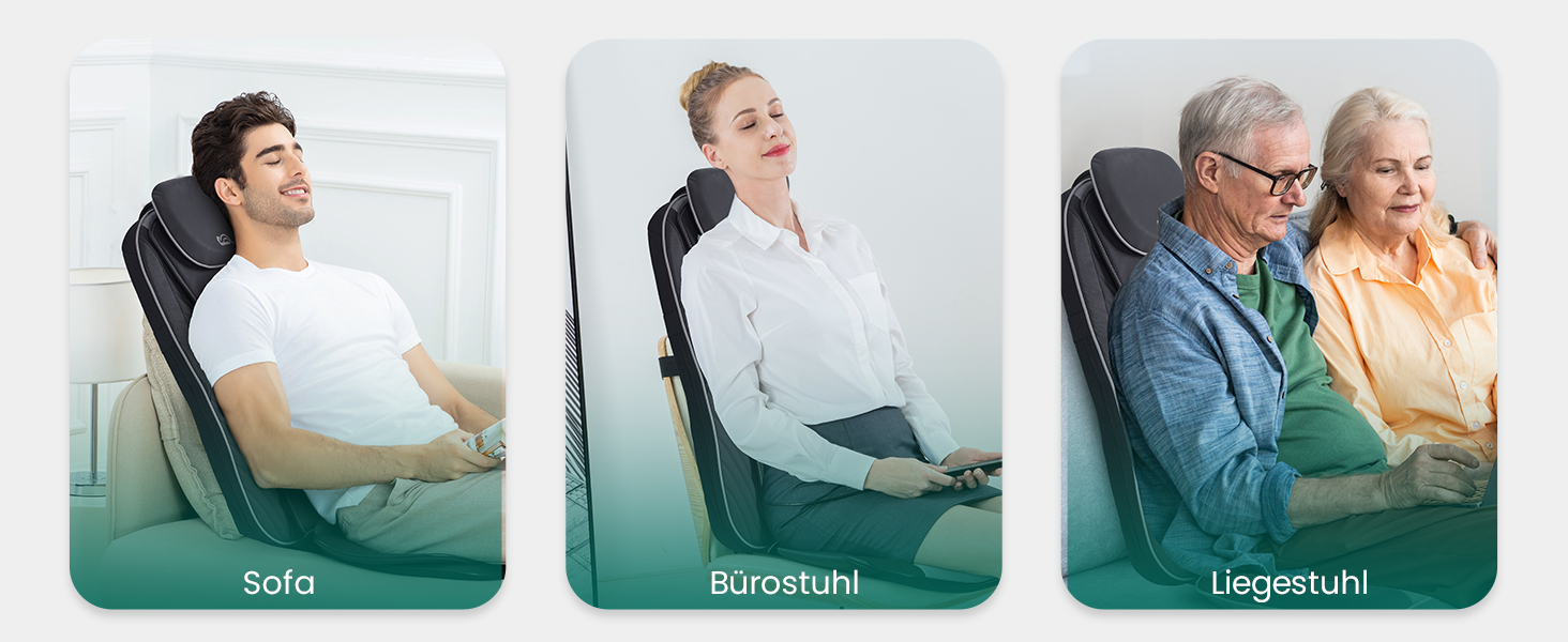 Масажне сидіння Snailax Shiatsu з підігрівом та вібрацією для шиї та спини, масажер для крісла, подарунок для чоловіків та жінок, 40.6x35.5x66cm