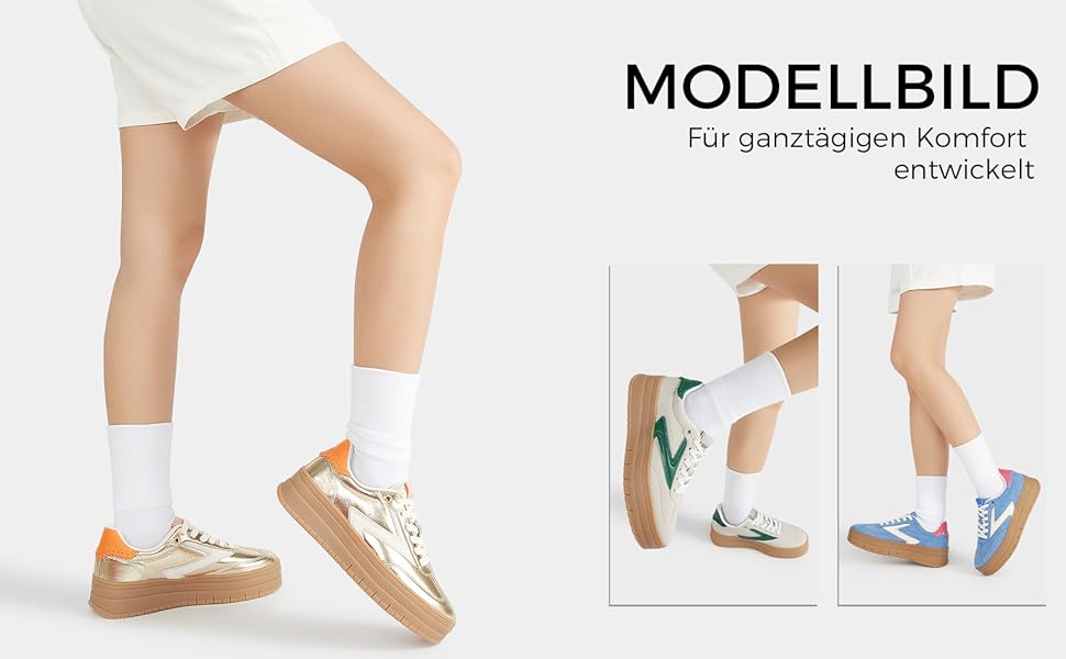 Жіночі туфлі на платформі Lucky Step з замші та гумовою підошвою, золотисті - ретро дизайн для тенісу та повсякденного носіння, 38 EU