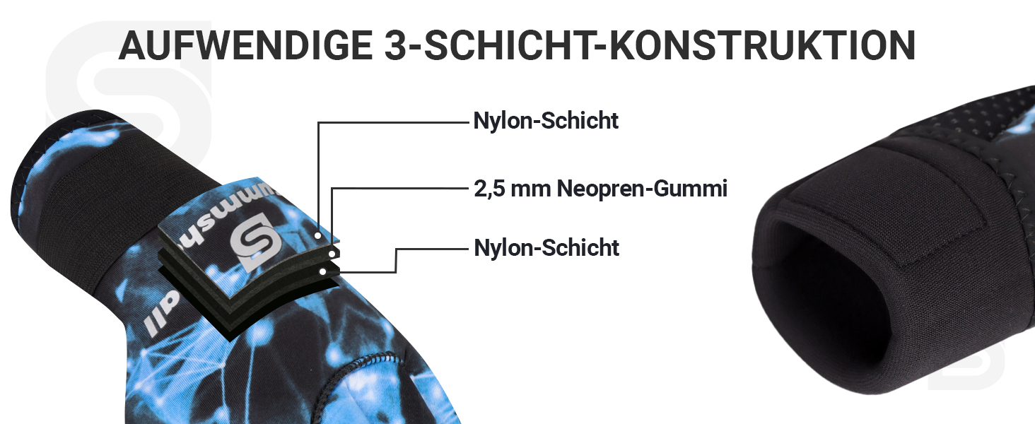 Рукавички з неопрену Sushall для чоловіків, 3 шт. - водолазні рукавички для дайвінгу, серфінгу, снорклінгу (L, чорний)
