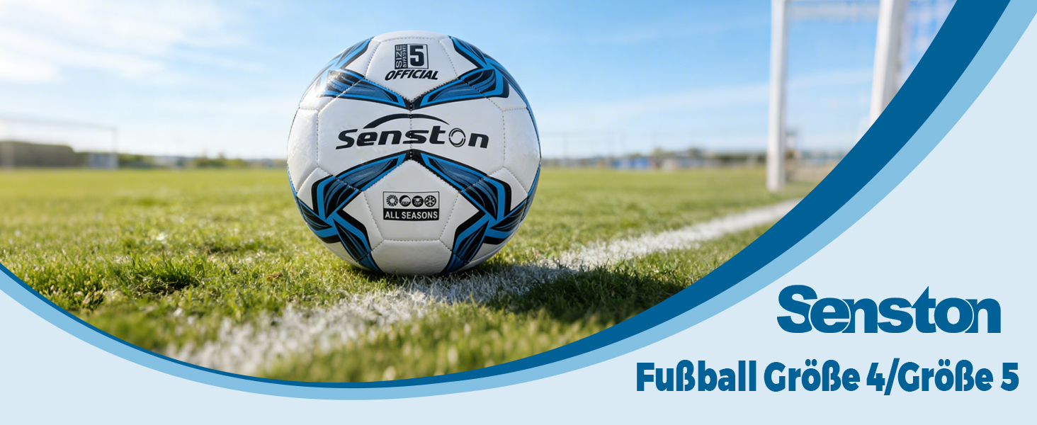 М'яч для футболу Senston, розмір 5, класичний з помпою для тренувань та уроків футболу (біло-червоний)