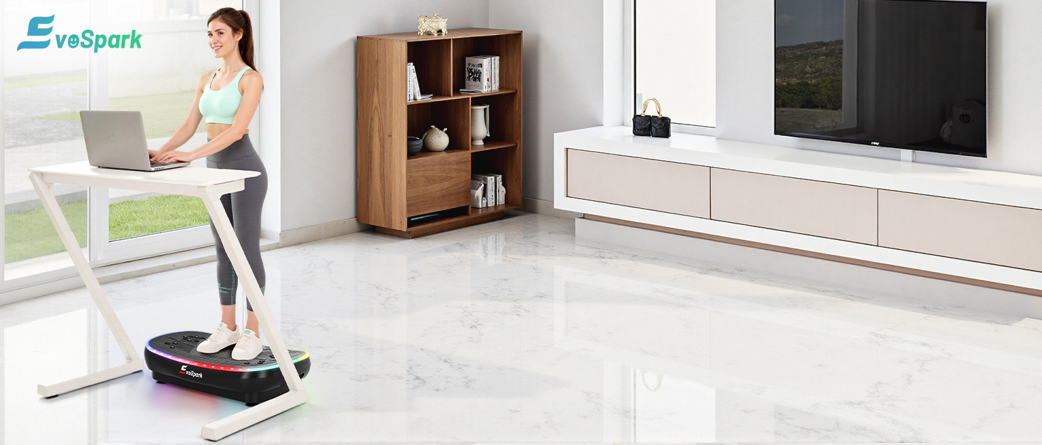 Vibrationsplatte EvoSpark 4D PRO 7-in-1: Тест-переможець 2025, 900W, LED-підсвічування, 550 lbs, для домашніх тренувань