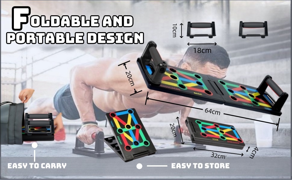 Багатофункціональний тренажер для віджимань 12-в-1 Push Up Board, складаний дошка для тренування м'язів верхньої частини тіла та спалення жиру