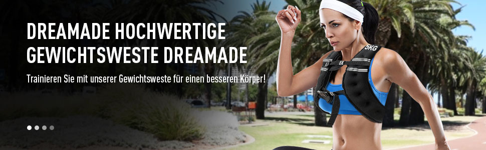 Утяжелитель DREAMADE для фітнесу 9 кг: жилет з SBR та залізопіщаним наповнювачем, регульований, з ременями та накладками на плечі для силових тренувань