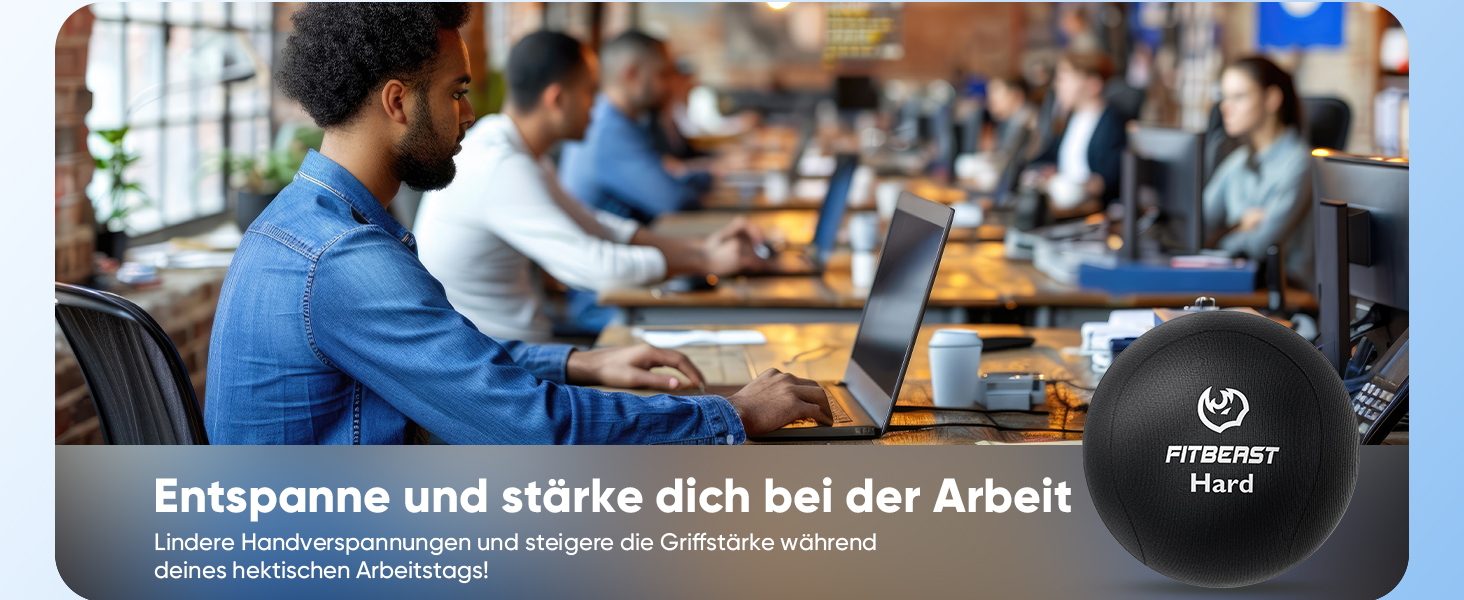 Набір для тренування рук FitBeast (6 шт.) - для силових вправ, регенерації та зняття стресу. Підходить для чоловіків, жінок та людей похилого віку.