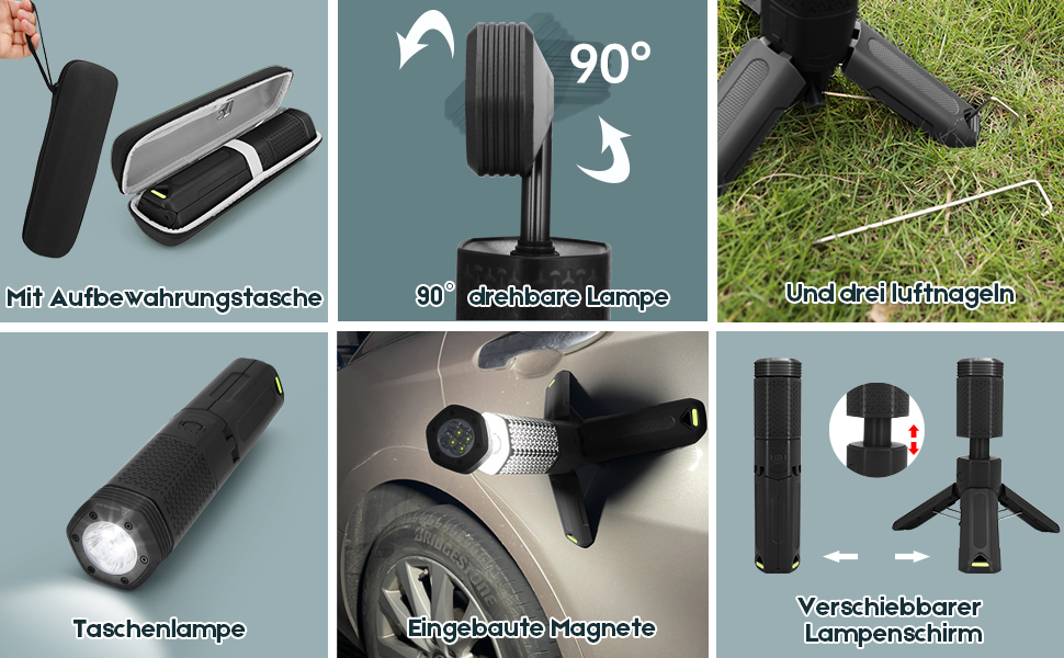 Налобний ліхтар-телескоп з акумулятором 10500mAh, водонепроникний, з магнітною основою та сумкою (чорний)