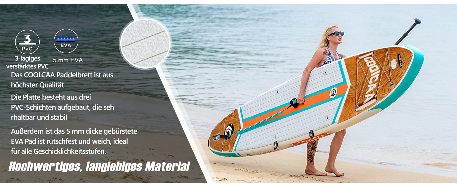 SUP дошка COOLCAA Maple Marlin Lite 355 см, надувний сапборд для дорослих, ширина 86 см, вантажопідйомність 222 кг + аксесуари та сумка