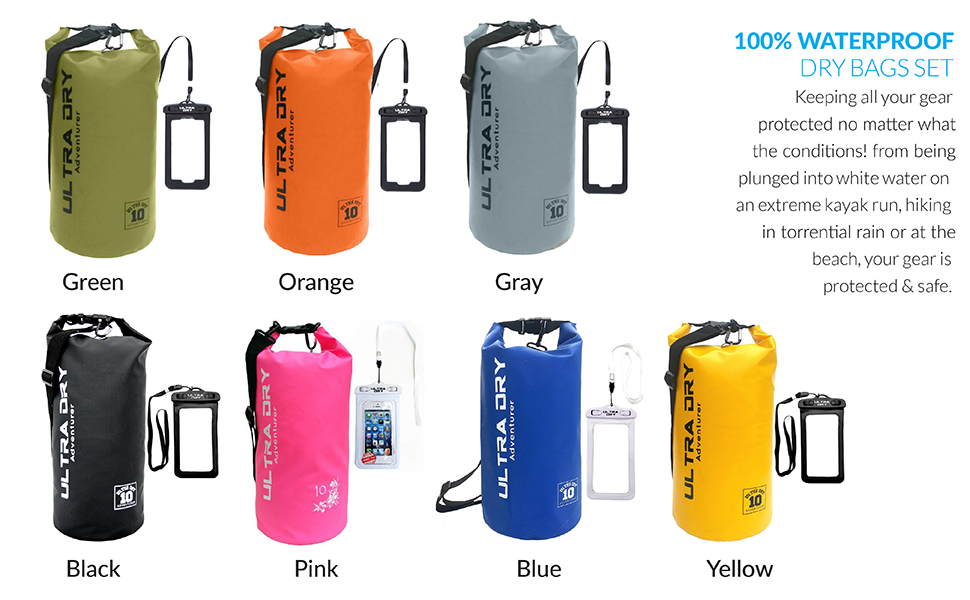 Водонепроникна сумка Ultra Dry Adventurer 20 л, чорна: для каякінгу, риболовлі, кемпінгу та інших водних активностей
