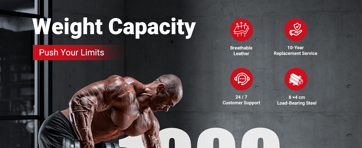 Лежанка для тренажерів YOLEO, професійна, регулюється, до 1000 кг, зі спинкою, що регулюється, для дому