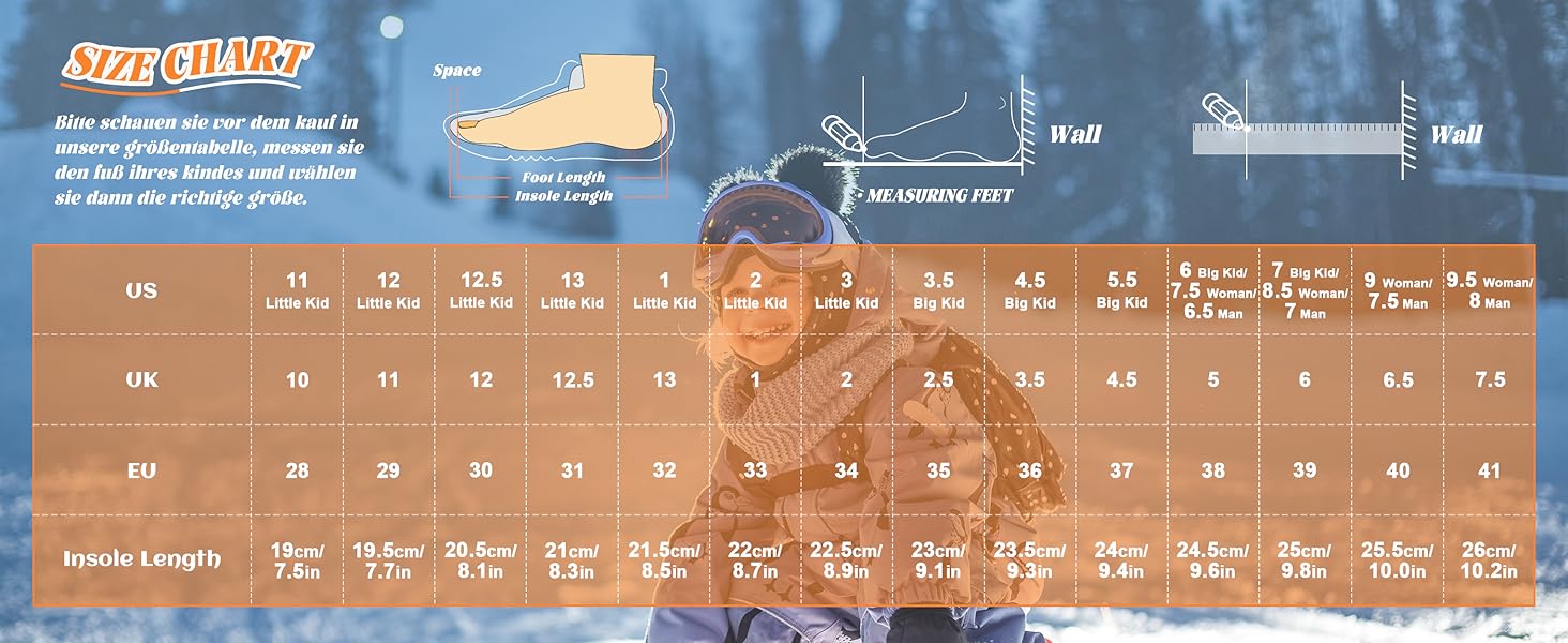 Зимові черевики Visionreast для дівчаток та хлопчиків. Теплі зимові черевики з ворсовим утеплювачем, водонепроникні, для туризму та активного відпочинку. Чорні, розмір 40 EU.