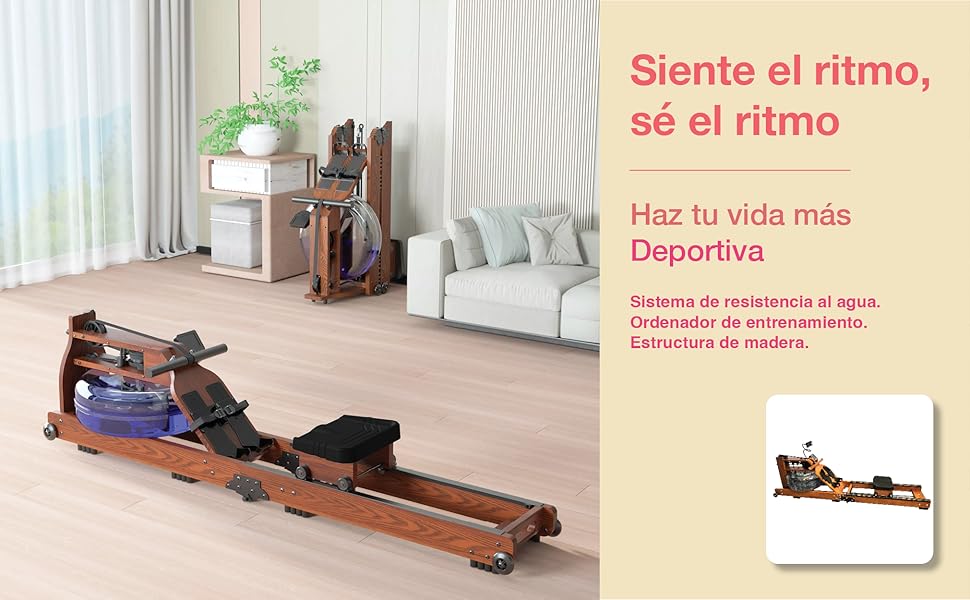 Дерев'яний складаний тренажер для веслування CF для дорослих, унісекс, з LCD-дисплеєм та регульованим опором, 2130 x 520 x 560 мм