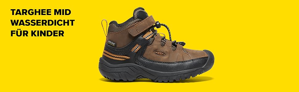 KEEN Targhee Mid WP - водонепроникні трекінгові черевики для дітей та дорослих, Dark Earth Golden Brown