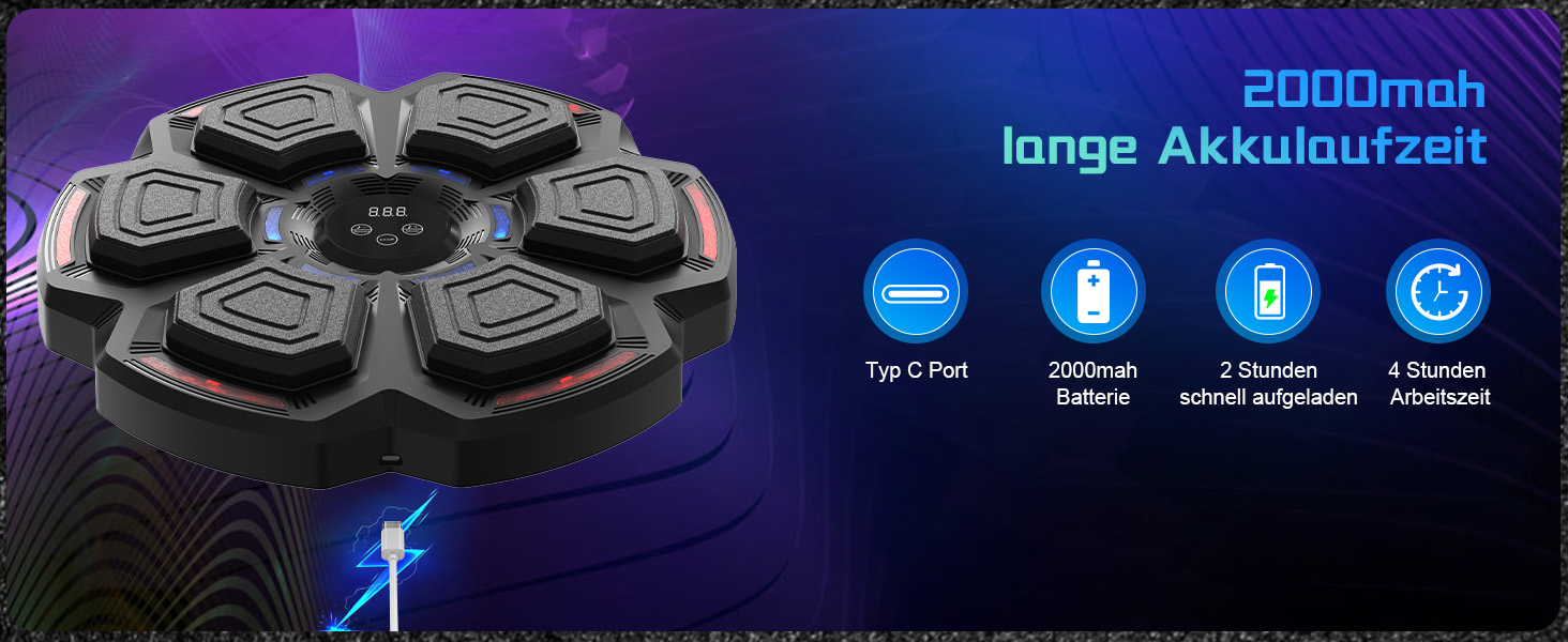 Музична боксерська машина з LED-підсвіткою та Bluetooth, 9 режимів швидкості, підрахунку ударів, рукавички в комплекті. Для дорослих та дітей