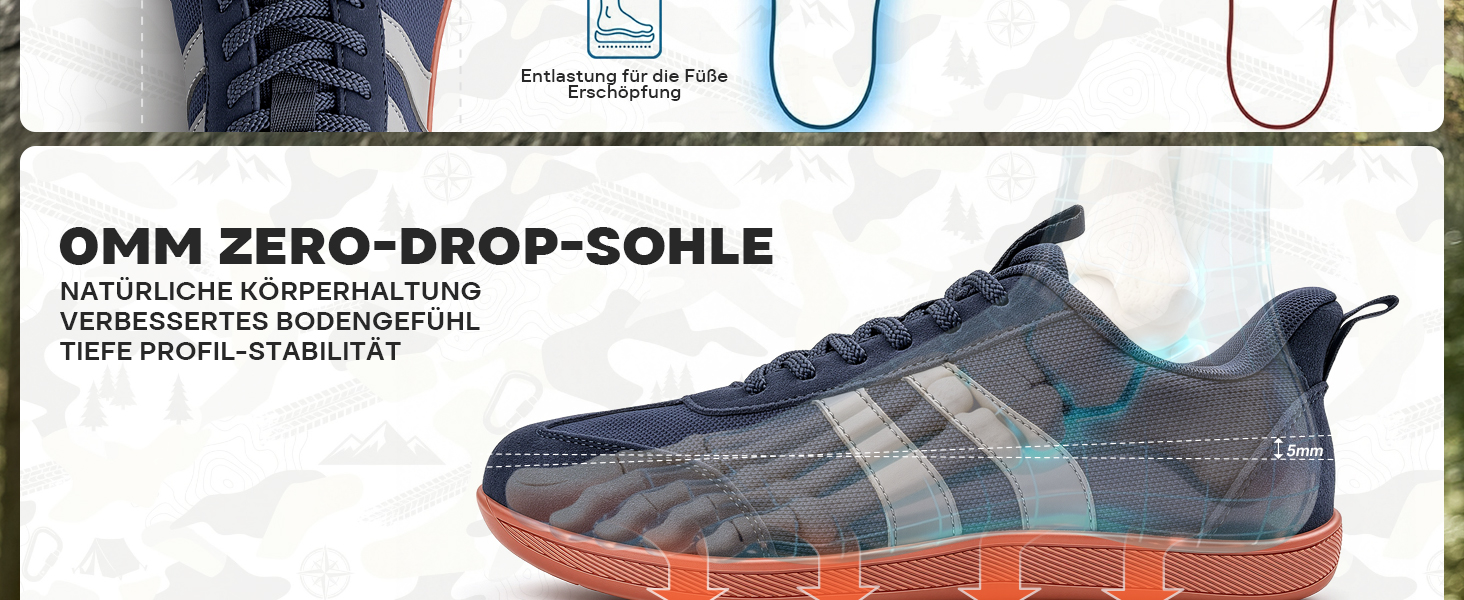 Кросівки-босоніжки Sosenfer Barfußschuhe унісекс, slip-on з широким носком та сіткою, хакі, 44 EU