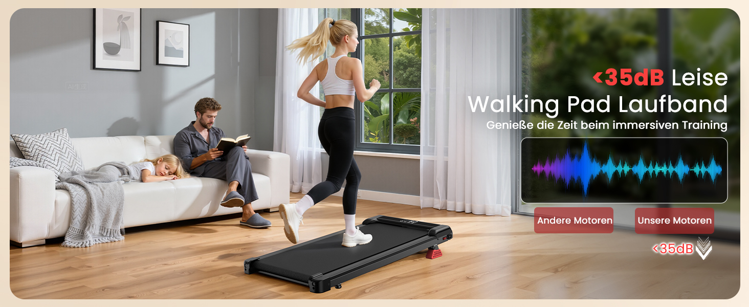 Бігова доріжка Walking Pad для дому з нахилом - електричний компактний тренажер Walkpad під стіл, чорний