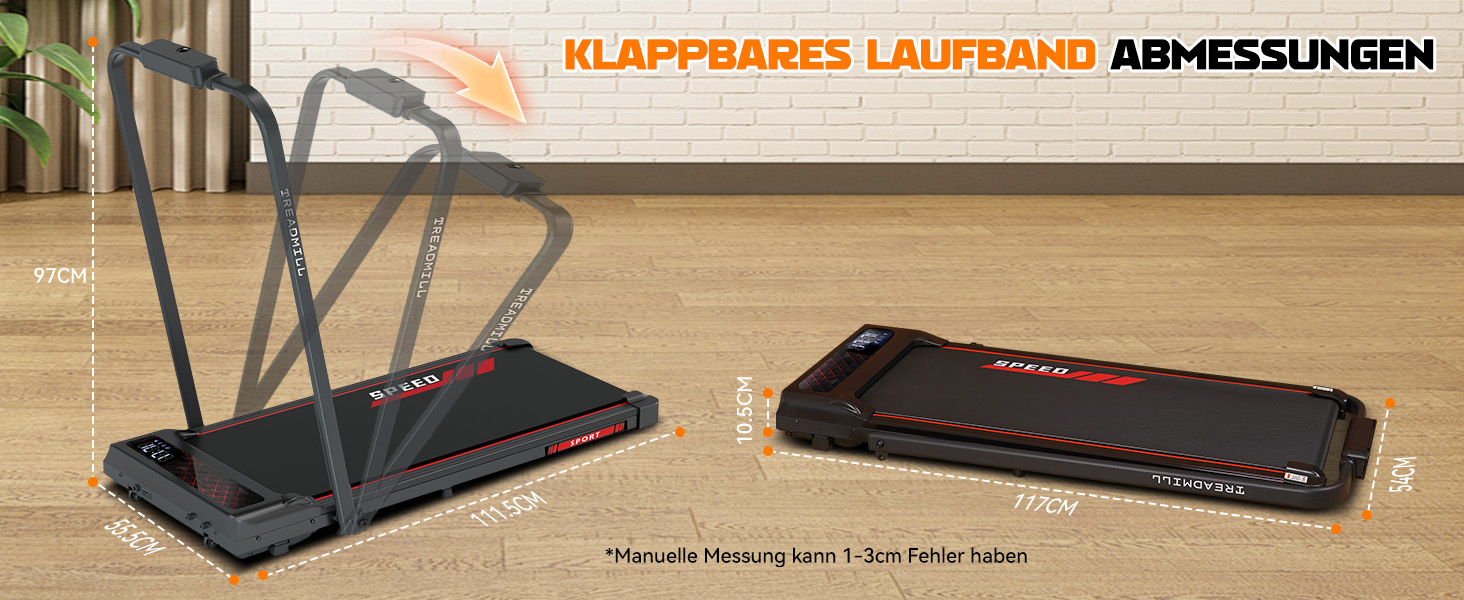 Біговий тренажер RAOO MIN для дому, 1-12 км/год, двигун 2.25HP, складаний, з пультом та LED-дисплеєм, підставка для телефону. Чорний