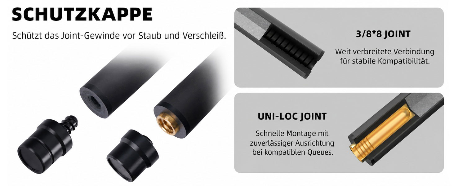 Карбоновий шафт для більярдного кия KONLLEN BlackShaft Radial 11.5 мм, Low Deflection, Pro-Taper, поміранчева накладка, з'єднання 3/8×8 або Uni-Loc, 74 см