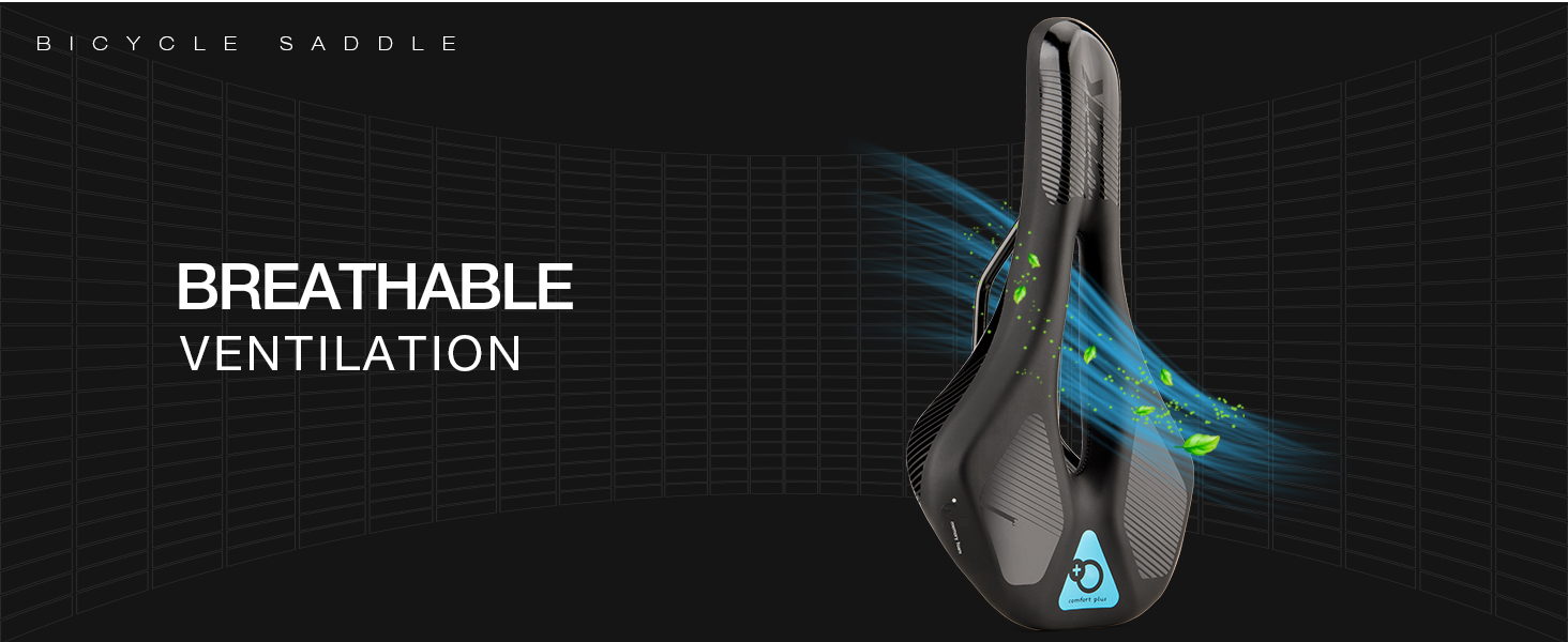 Сідло для велосипеда DDK Comfort Plus – М'яке сідло з Memory Foam – Зняття тиску та амортизація – Комфортне, м'яко стьоване сідло для чоловіків та жінок (MTB, шосе, міський велосипед)