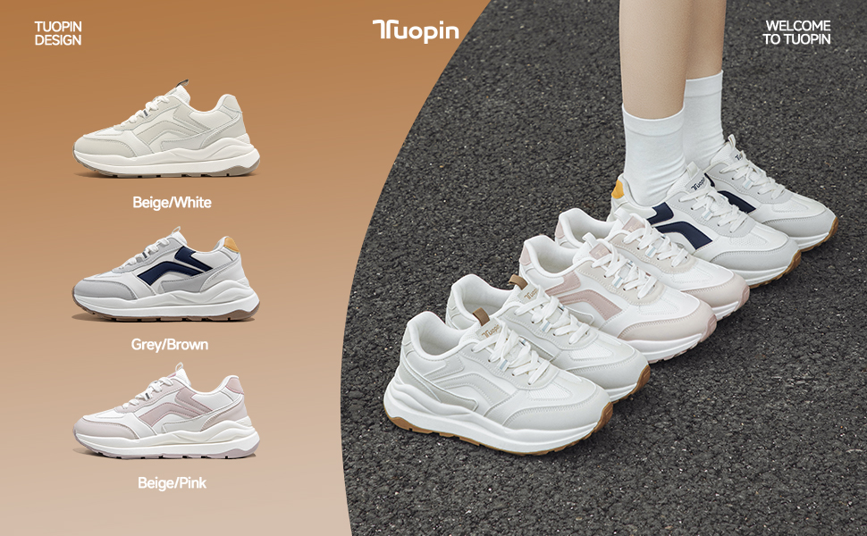 Жіночі трекінгові кросівки Tuopin Modische: дихаючі сітчасті кросівки на шнурівці, з антиковзкою підошвою, сірі та коричневі, розмір 37 EU