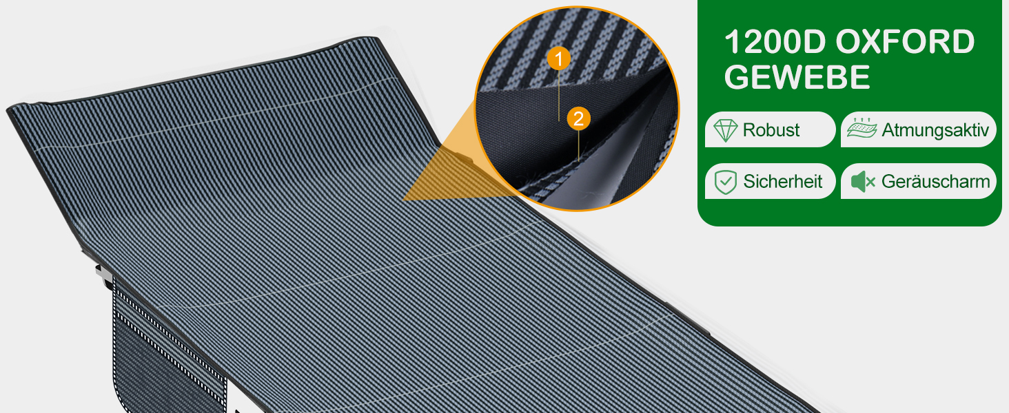 Розкладне ліжко ZIKEBTUY для кемпінгу та відпочинку: міцне, з матрацом, 190x71x36 см (сірий)