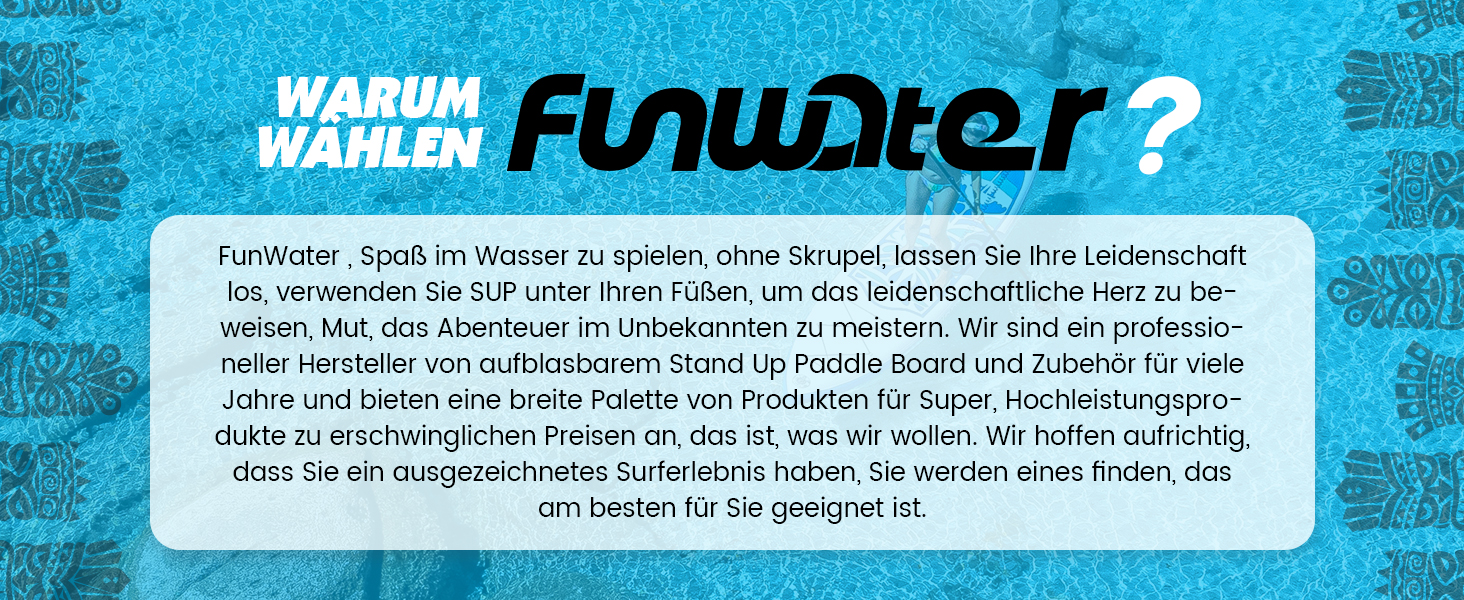 SUP дошка FunWater TIKI-BLUE надувна, з аксесуарами