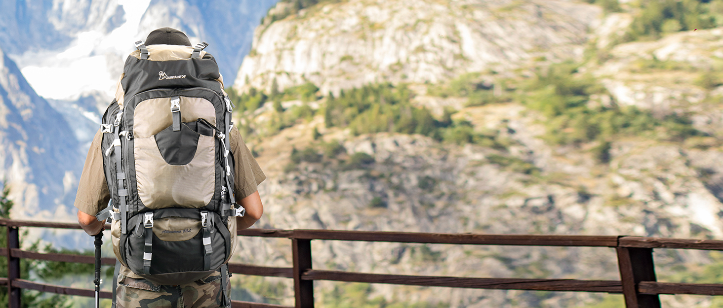 Туристичний рюкзак MOUNTAINTOP 60 л з дощовиком для чоловіків та жінок, похідний рюкзак для подорожей, кемпінгу, трекінгу, колір хакі