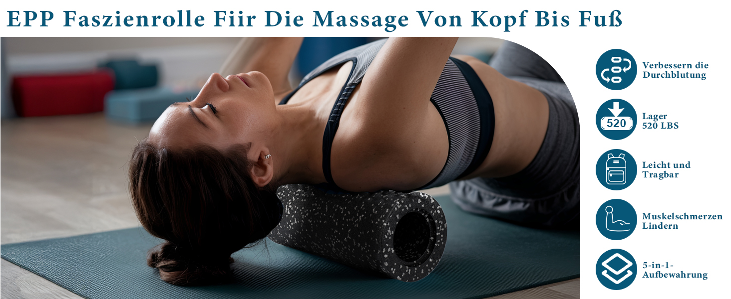 Ролик для фасції Blackroll: комплект для масажу та розслаблення м'язів (з м'ячиком)