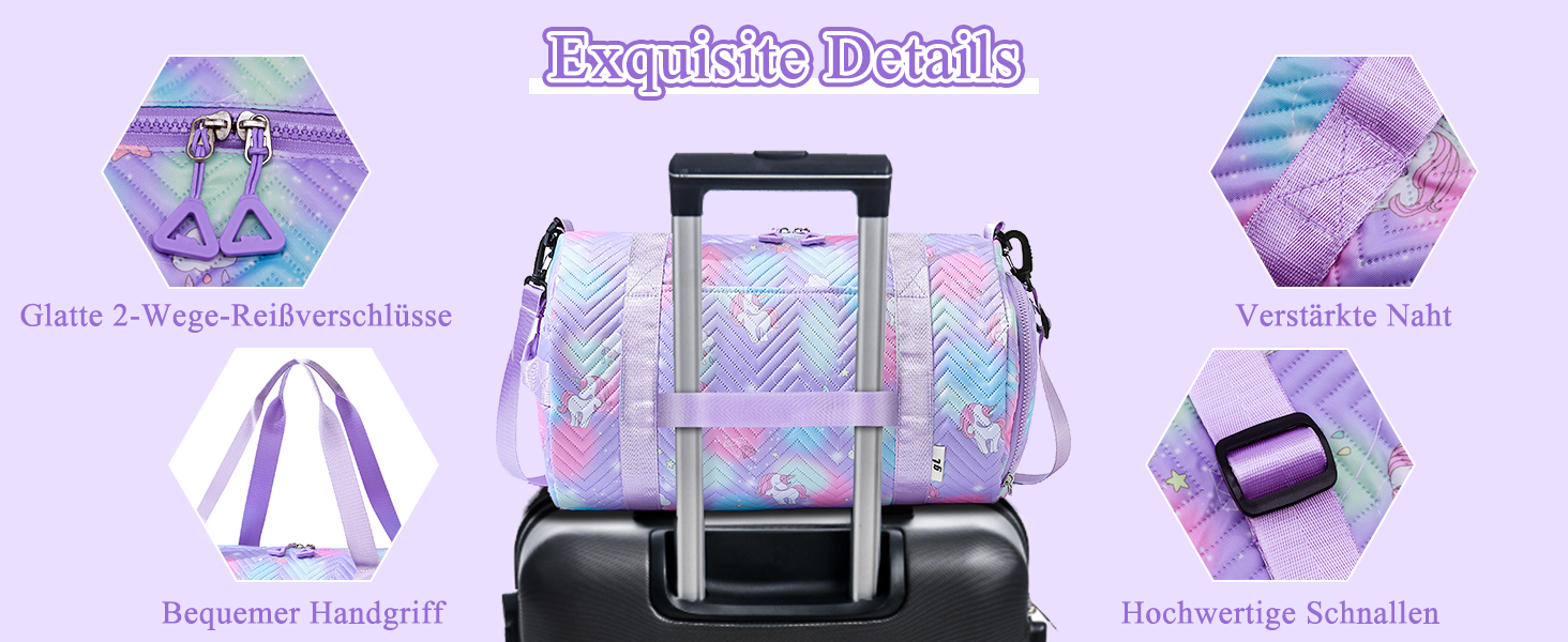 Спортивна сумка для дівчаток з єдинорогом, водонепроникна сумка для плавання з відділенням для взуття та мокрих речей, маленька дамська сумочка, спортивна сумка для подорожей, фітнесу, школи, плавання, рожева