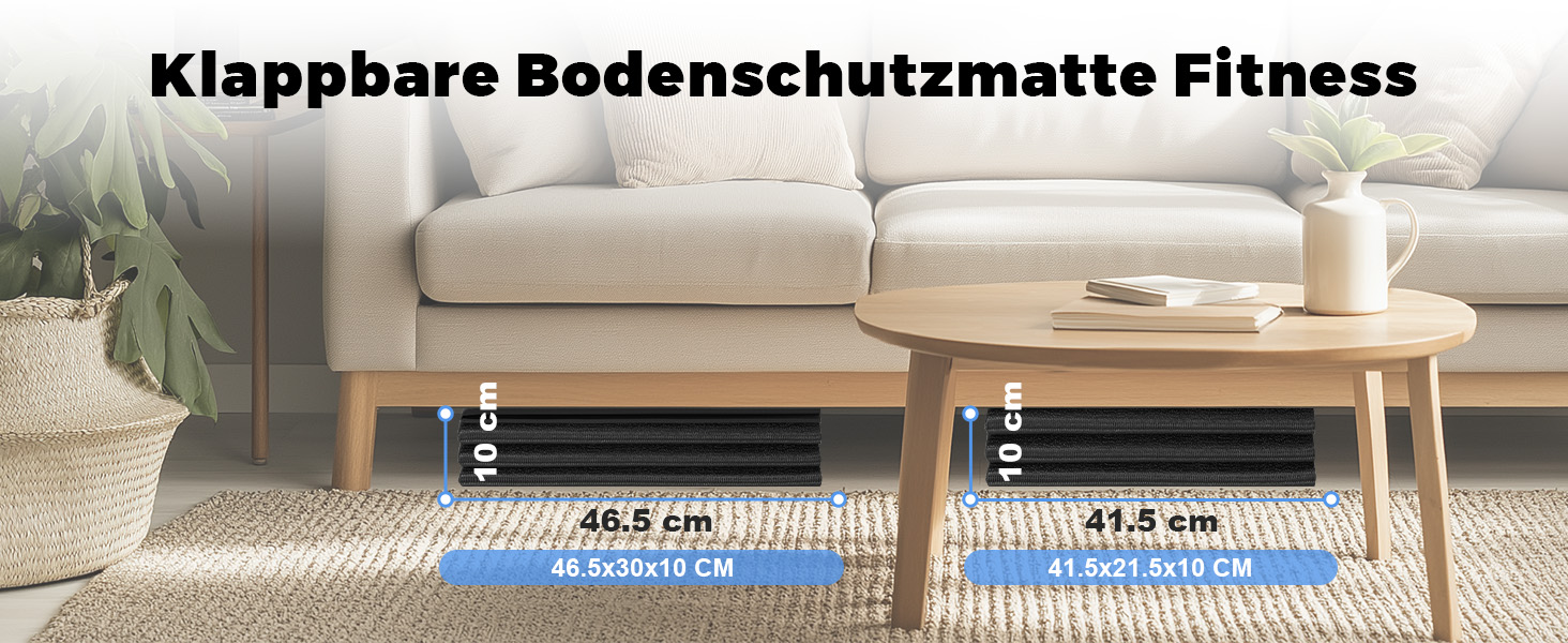 Складаний килимок для захисту підлоги під бігову доріжку та тренажери (200x90 см), товщина 6 мм, протиковзкий та амортизаційний мат для крос-тренажера, йоги та фітнесу