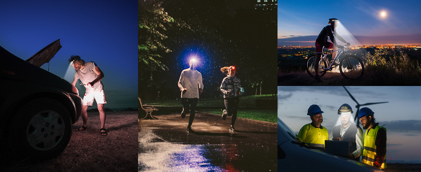 Кепка-ліхтар Winthai LED перезарядна, 2 надпотужні 450 люкс з 5 режимами, 1500mAh, кут огляду 230°, водонепроникна IPX4, для бігу, риболовлі, велоспорту, кемпінгу (6LED-2шт)