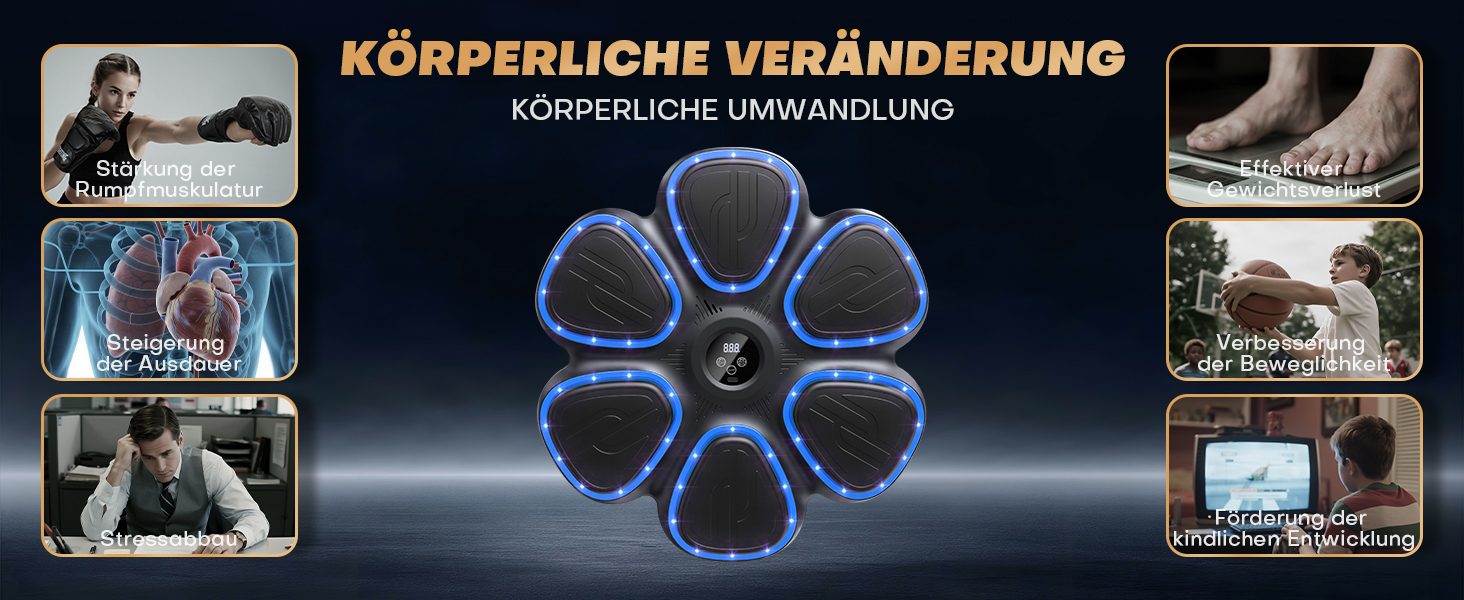 Музична боксерська машина BESSERITE з підсвіткою та рукавичками, для дорослих та підлітків