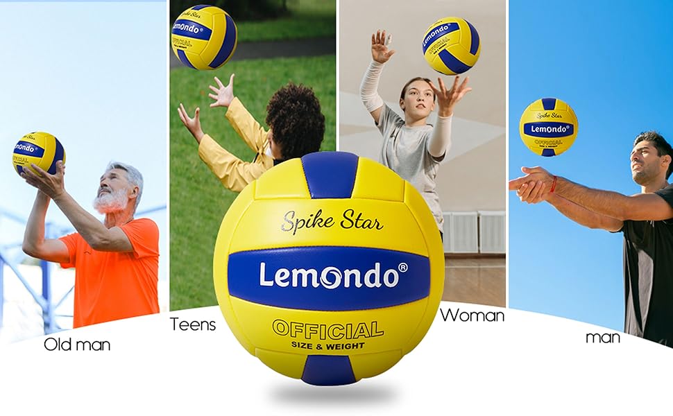Волейбольний м'яч Lemondo PU для пляжного волейболу, м'який, водостійкий, з насосом. Підходить для гри та тренувань в приміщенні та на пляжі. Жовтий колір.