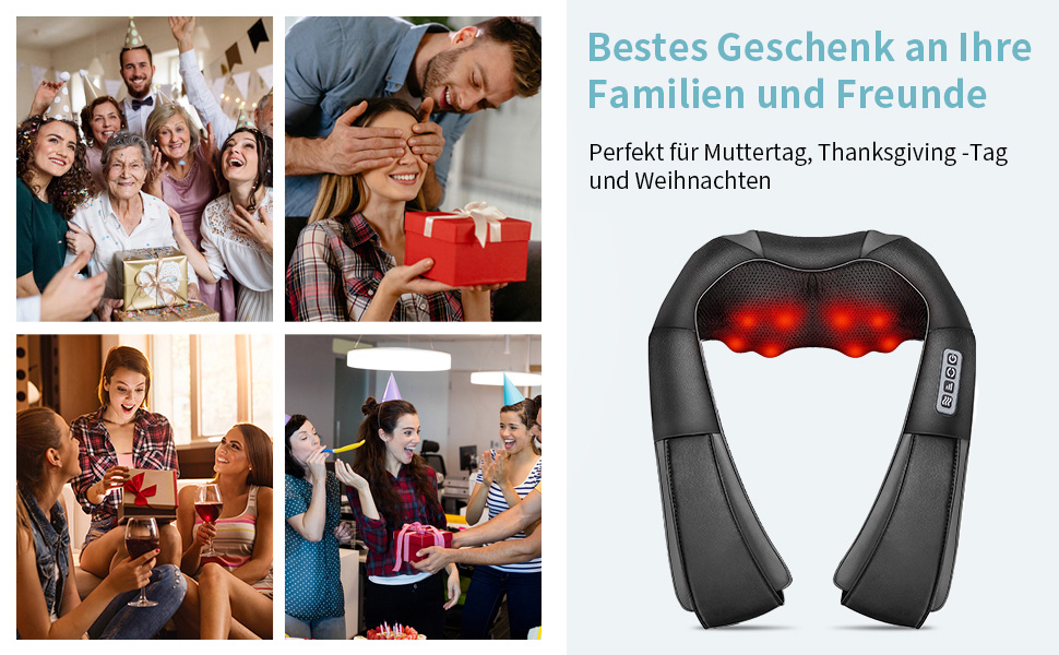 Масажер для шиї iKristin Shiatsu з підігрівом 3D, для зняття болю в шиї, спині, попереку. Сірий колір