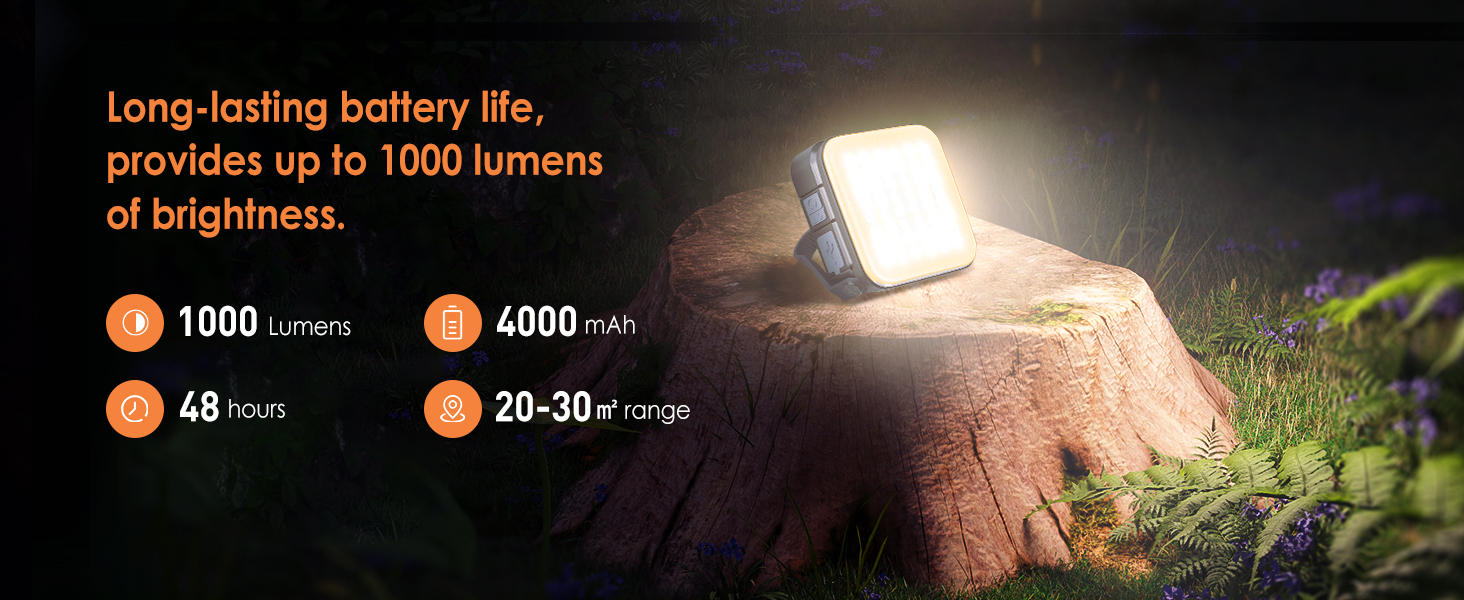 LED кемпінговий ліхтар Quntis, складаний, перезаряджуваний, 4 режими яскравості, аварійне освітлення для походу, кемпінгу та надзвичайних ситуацій