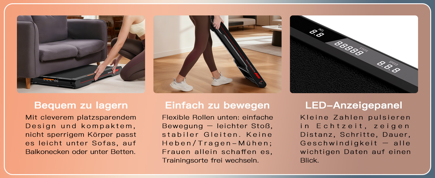 Ходувальний килимок Schwingungen з додатком, бігова доріжка для дому 6 км/год, ходувальний килимок для офісу та дому з пультом дистанційного керування (сірий)
