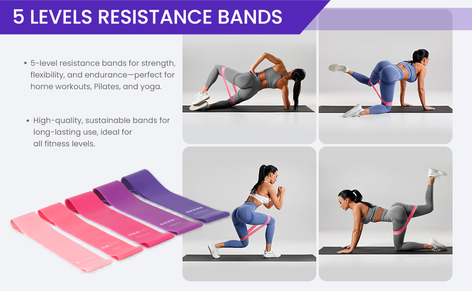 Набір для пілатесу та йоги, 13 предметів: кільце, м'яч, ремінь, кільце-еспандер, ремінь-помічник, набір для пілатесу, фіолетовий