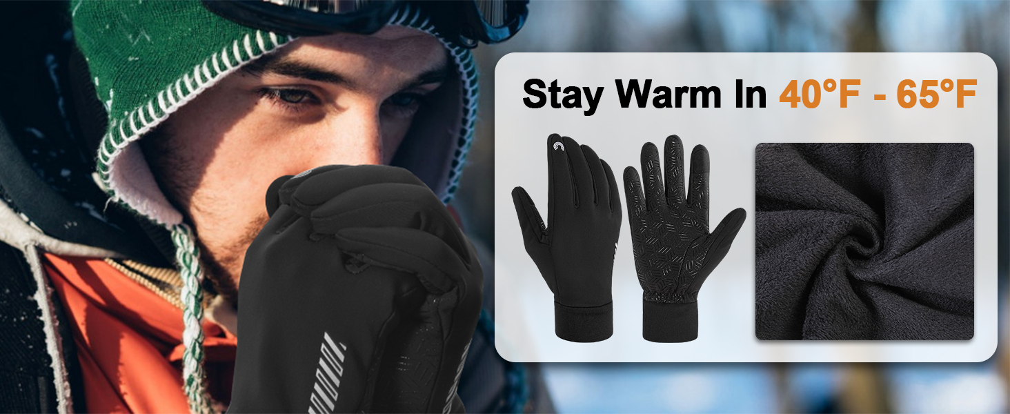 Зимові рукавички RIGWARL для чоловіків та жінок, водонепроникні вело-рукавички з підтримкою сенсорного екрану, теплі рукавички для їзди на велосипеді, катання на конях, бігу, мотоцикла, хайкінгу, прогулянок, чорний колір, розмір L