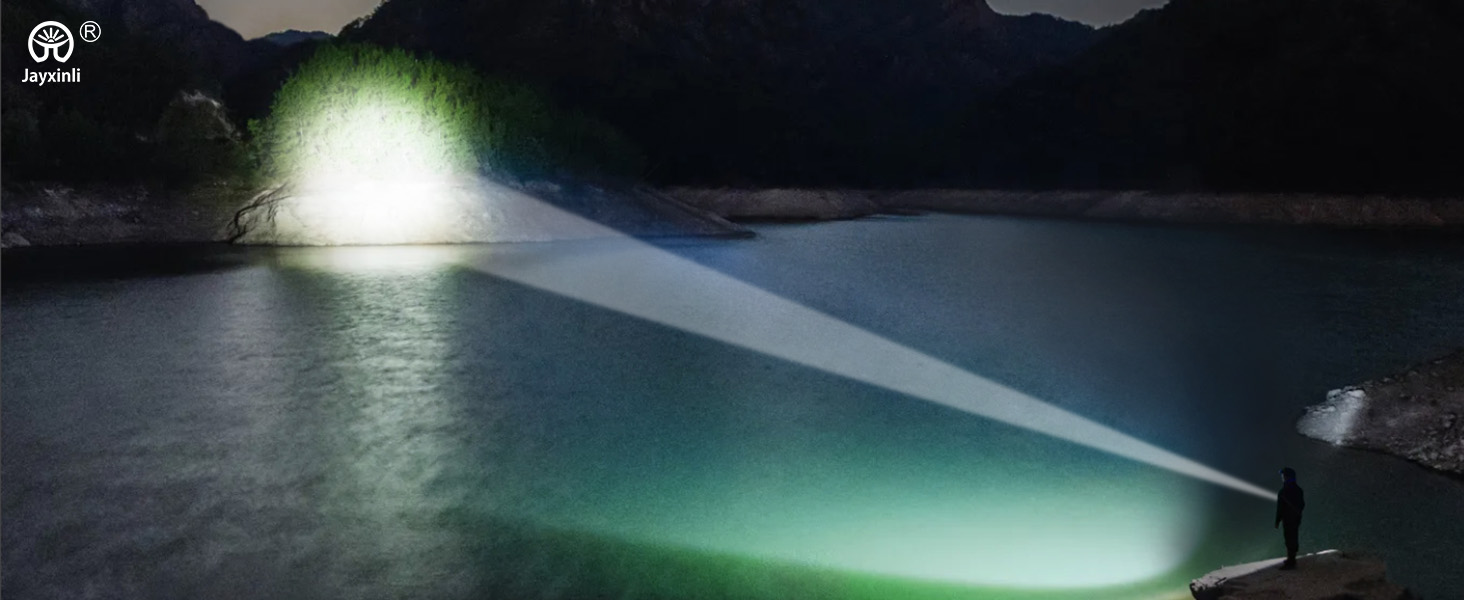 Ліхтар LED Jayxinli 1 000 000 люмен, надпотужний, водонепроникний IPX7, 5 режимів, Zoom, 5000 mAh, 50 Вт, для кемпінгу та активного відпочинку