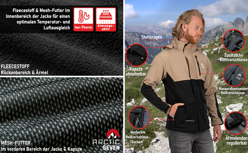Чоловіча куртка Softshell Outdoor водовідливна функціональна вітрівка AS303, XL, червоно-чорна