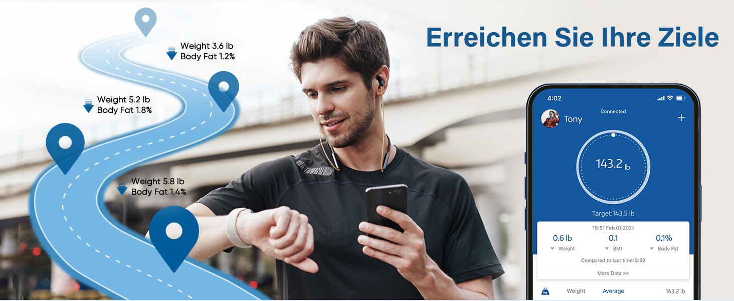 Ваги для вимірювання жиру в тілі, персональні ваги Bluetooth, цифровий переможець тесту 2025, 180 кг / 400 фунтів, вимірювання жиру, BMI, вага, 30 см * 30 см (зелений)