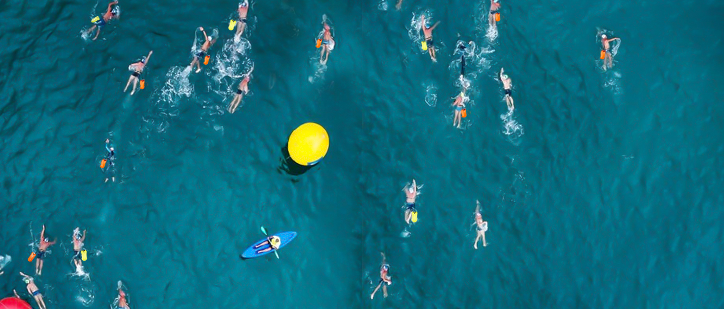 2 шт. Буйки для плавання Schleppschwimmer, сигнальний буй для відкритих вод, водонепроникний Dry Bag, надувний PVC, для триатлону, помаранчевий/жовтий