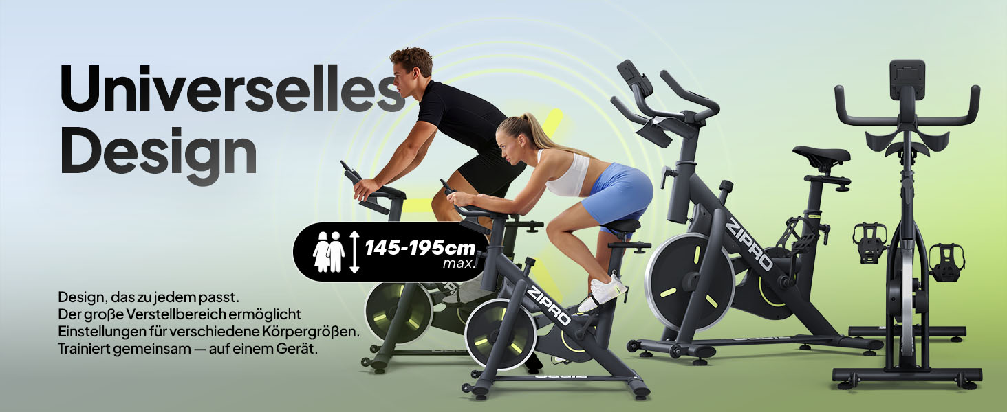 ZIPRO Hometrainer: велотренажер для дому з екраном та мобільною програмою. Стаціонарний велоергометр, до 120 кг, Cardio Fitness