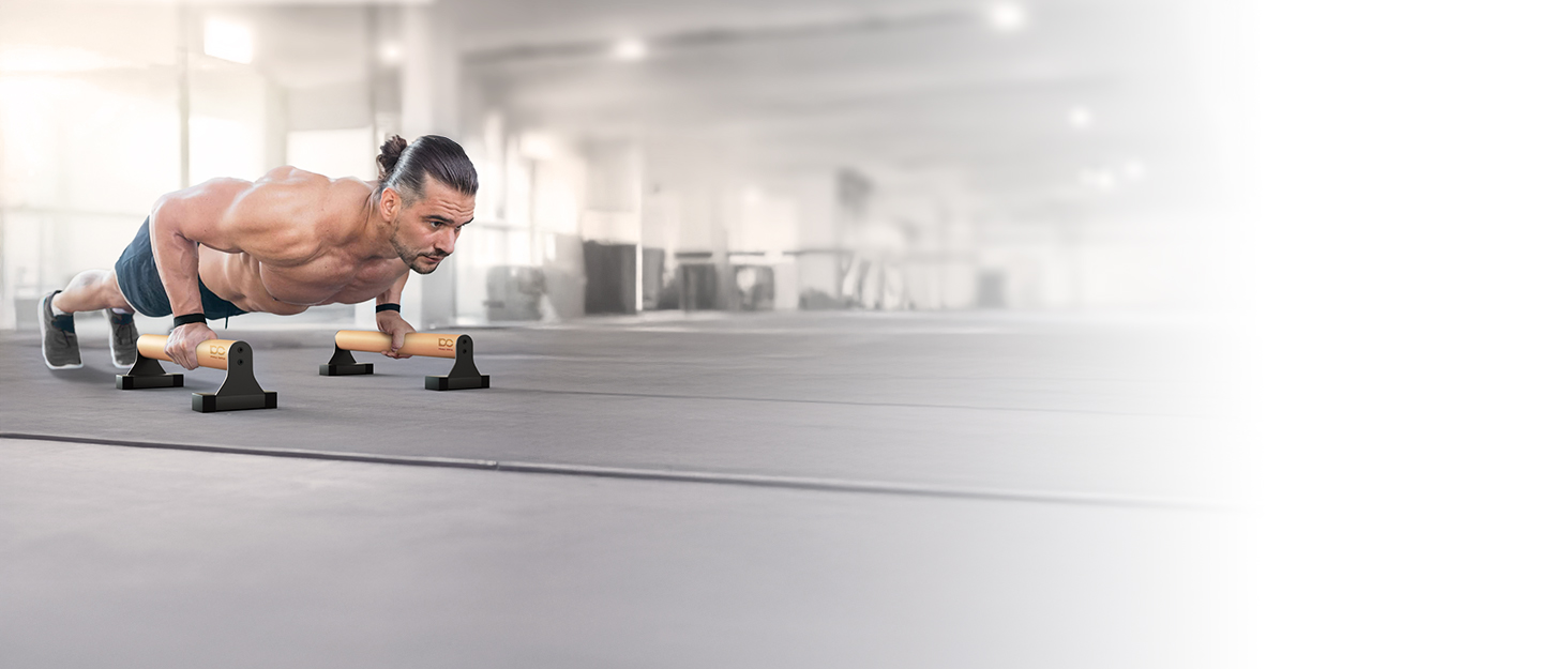 Паралелети Double Circle з дерев'яними ручками - обладнання для калістеніки. Нековзні турніки для віджимань, стійки для перевороту вперед