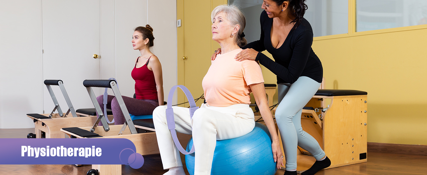 Набір для пілатесу: кільце, стрічки, міні-м'яч, постер та сумка. Набір для тренування корпусу для жінок (фіолетовий)