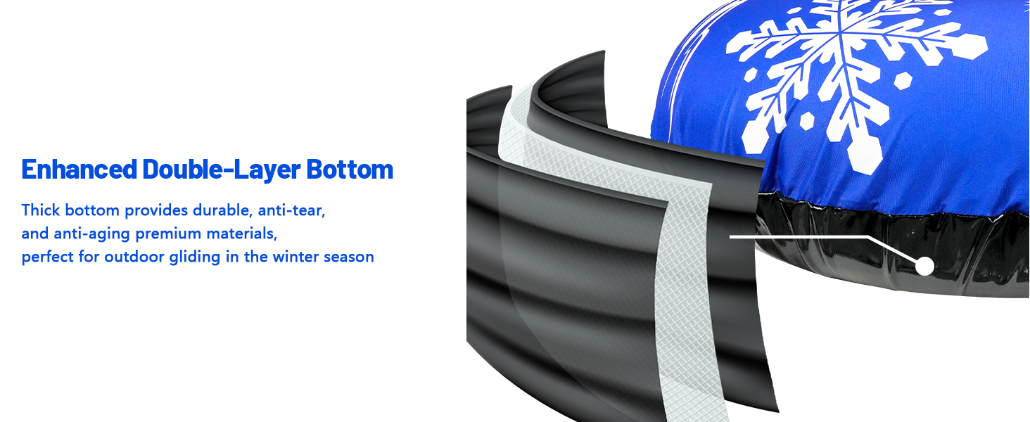 Надувний сніговий санки ZMLM, 120 см, для дорослих та дітей, міцний, з канвасом, зимові розваги для сім'ї