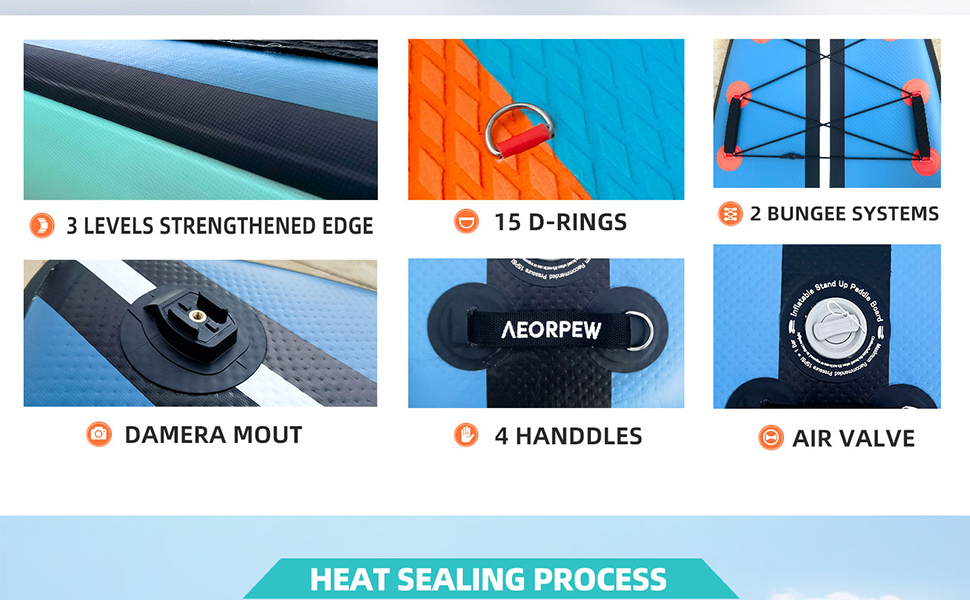 Надувне веслове SUP дошка для дорослих та підлітків, 88.9 см, професійного рівня, з комплектом аксесуарів (блакитна)