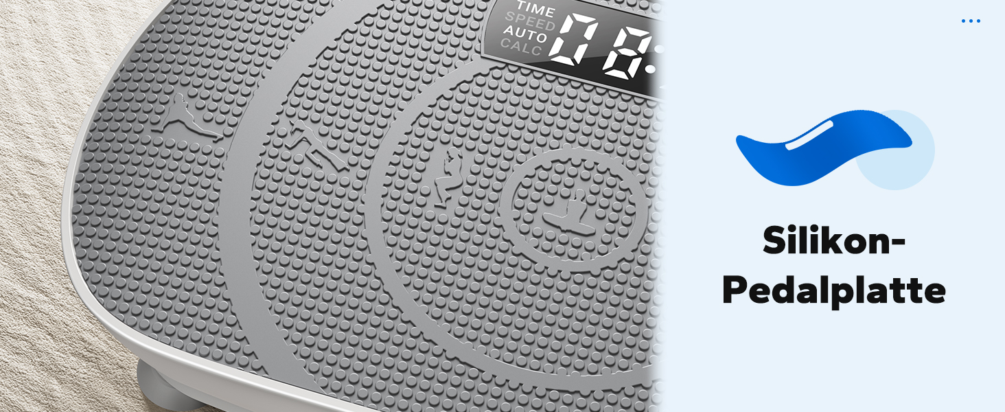 Вібраційна платформа MERACH для формування тіла та розслаблення. Тиха, компактна, з LED-дисплеєм, пультом дистанційного керування та зручним силіконовим покриттям. Сірий колір