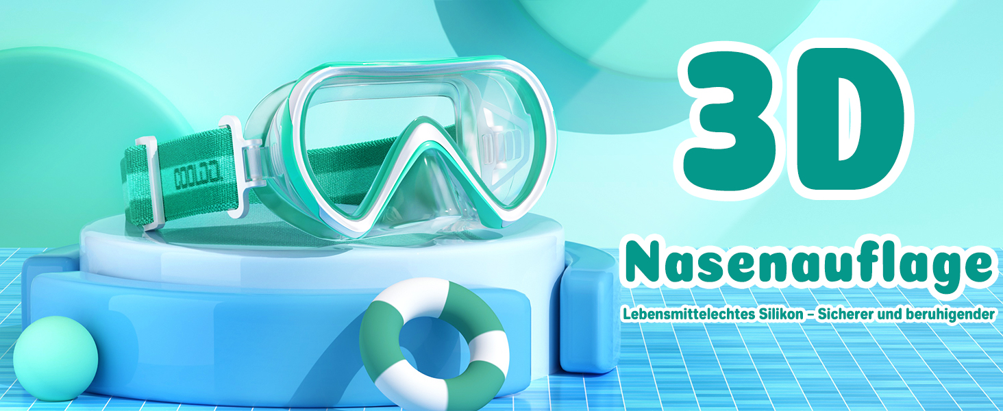 Дитячі маски для снорклінгу COOLOO з панорамним оглядом 180° HD, антизапар, анти-тік, для дітей 4-16 років (рожевий)